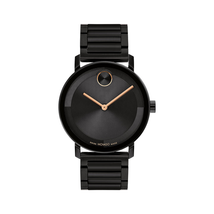 Movado Men's Black Dial Watch Black Tone Case Quartz