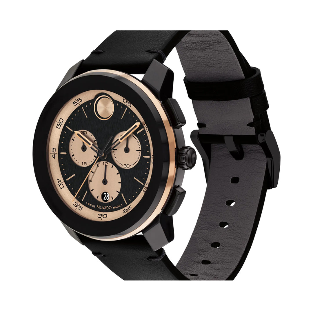 Movado Bold Men's Watch Black Tone Case Black Dial Quartz