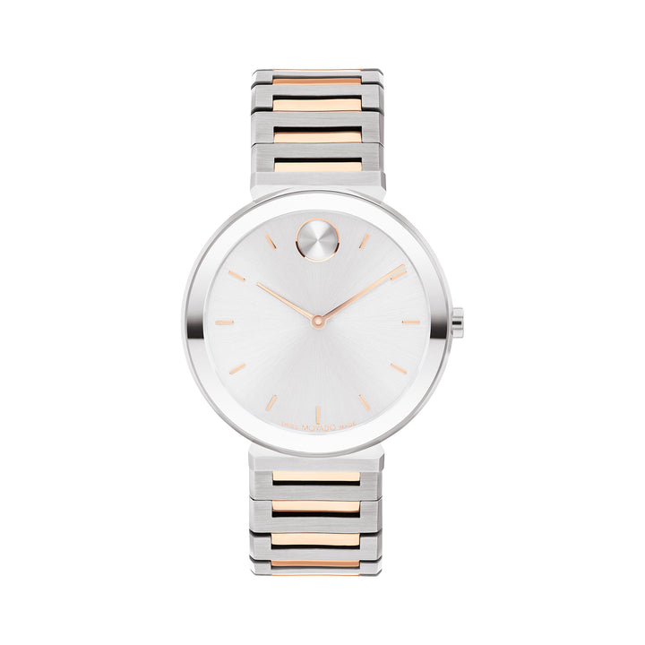 Movado Ladies Silver Dial Watch Silver Tone Case Quartz