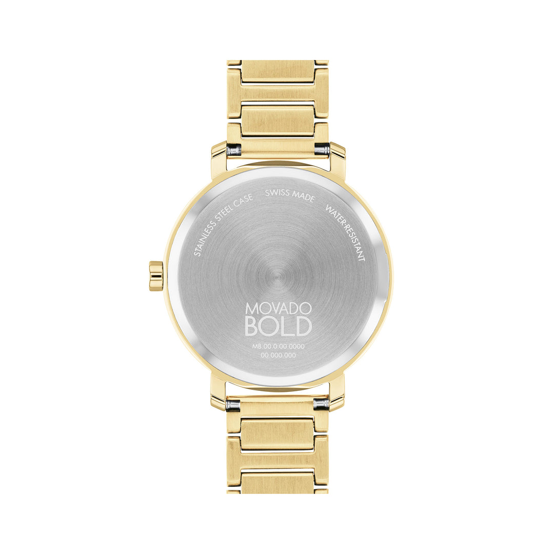 Movado Ladies Gold Dial Watch Gold Tone Case Quartz