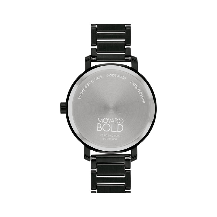 Movado Ladies Gunmetal Dial Watch Black Tone Case Quartz