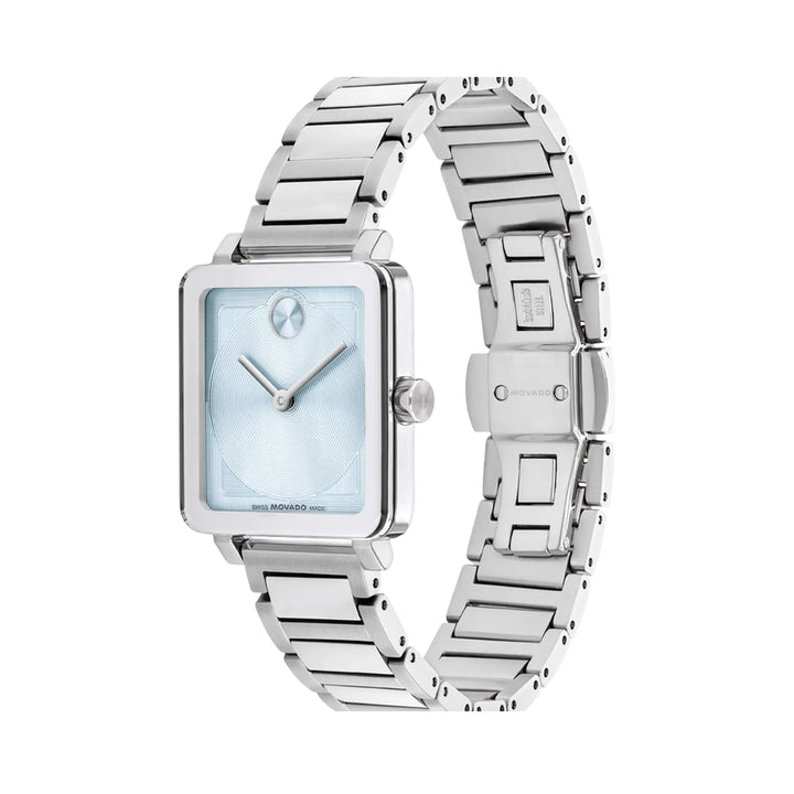 Movado Bold Ladies Watch Silver Tone Case Blue Dial Quartz