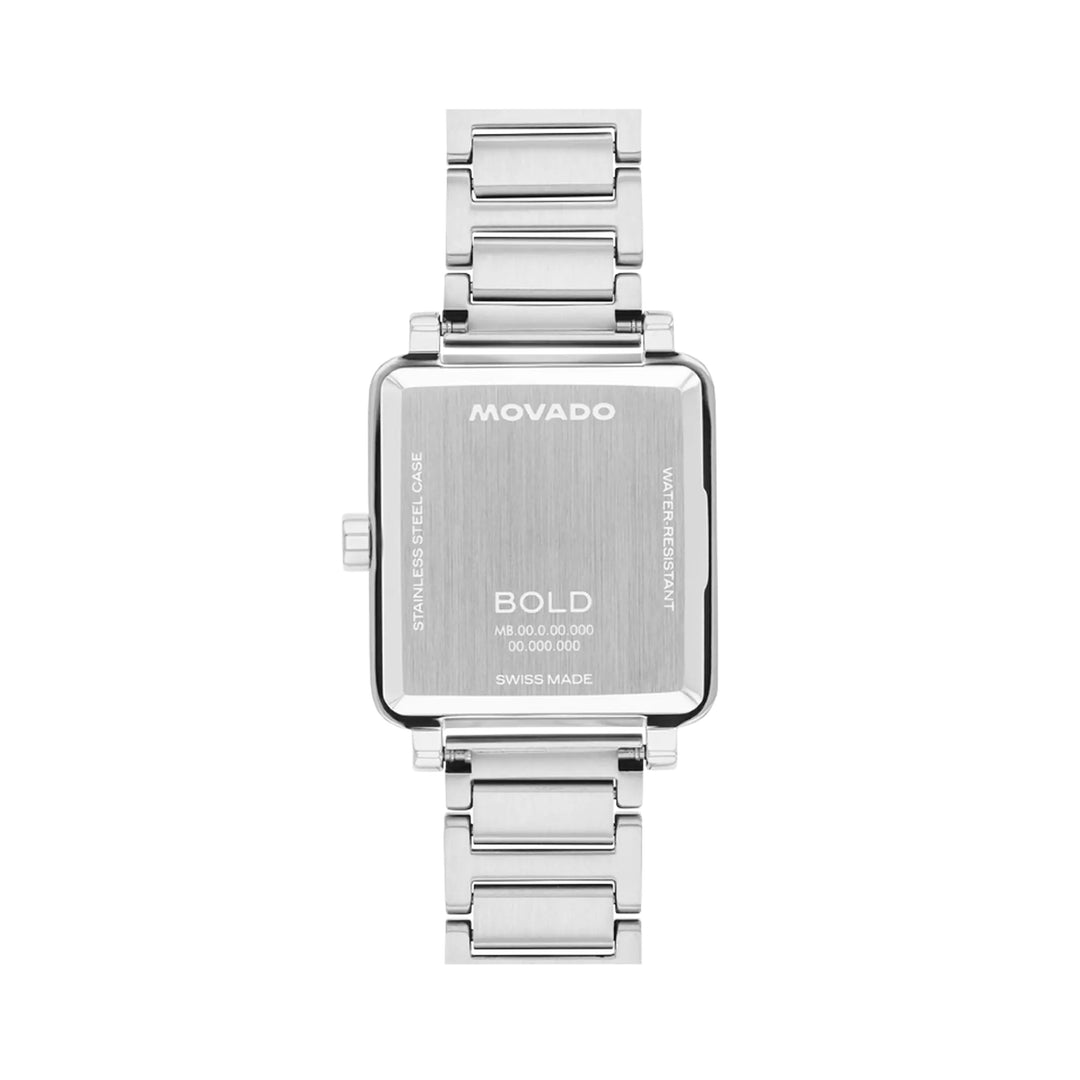 Movado Bold Ladies Watch Silver Tone Case Blue Dial Quartz