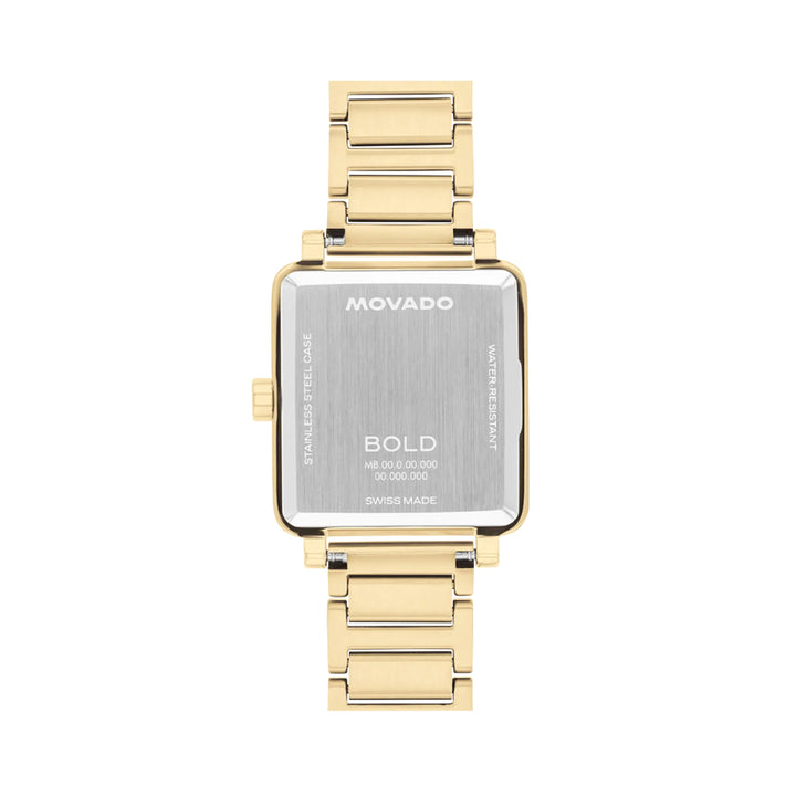 Movado Bold Ladies Watch Gold Tone Case White Dial Quartz