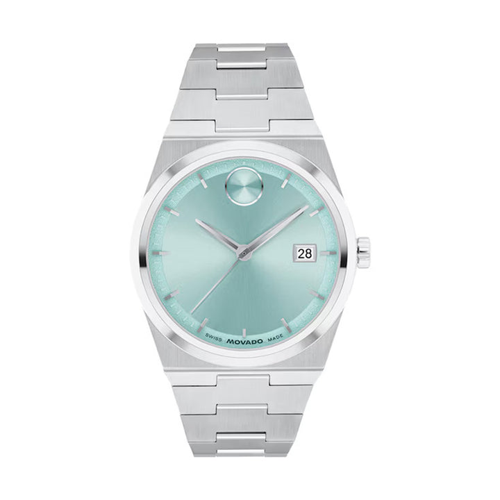 Movado Bold Ladies Watch Silver Tone Case Blue Dial Quartz