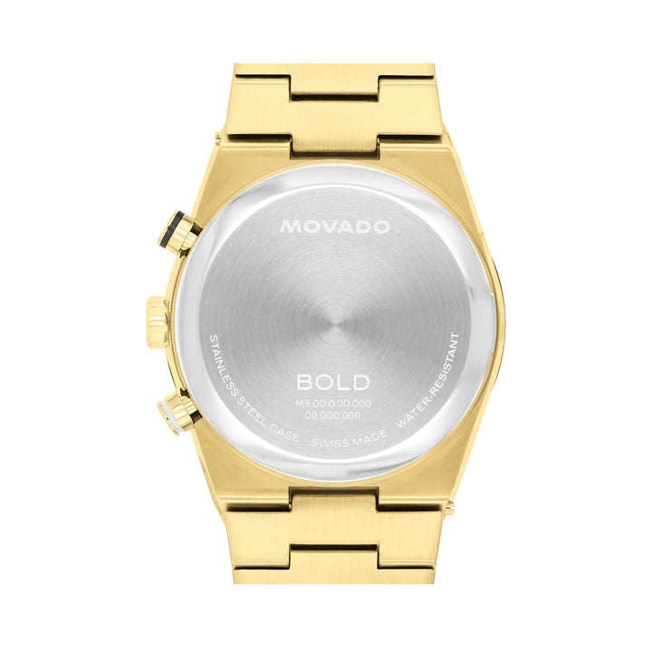Movado Bold Men's Watch Gold Tone Case Black Dial Quartz