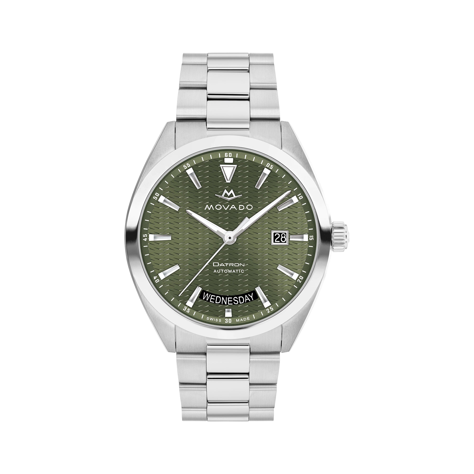 Movado Men s Green Dial Watch Silver Tone Case Auto The Watch House