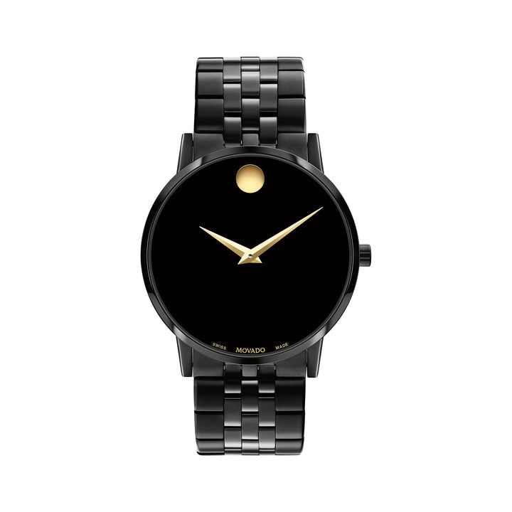 Movado Men's Black Dial Watch Black Tone Case Quartz