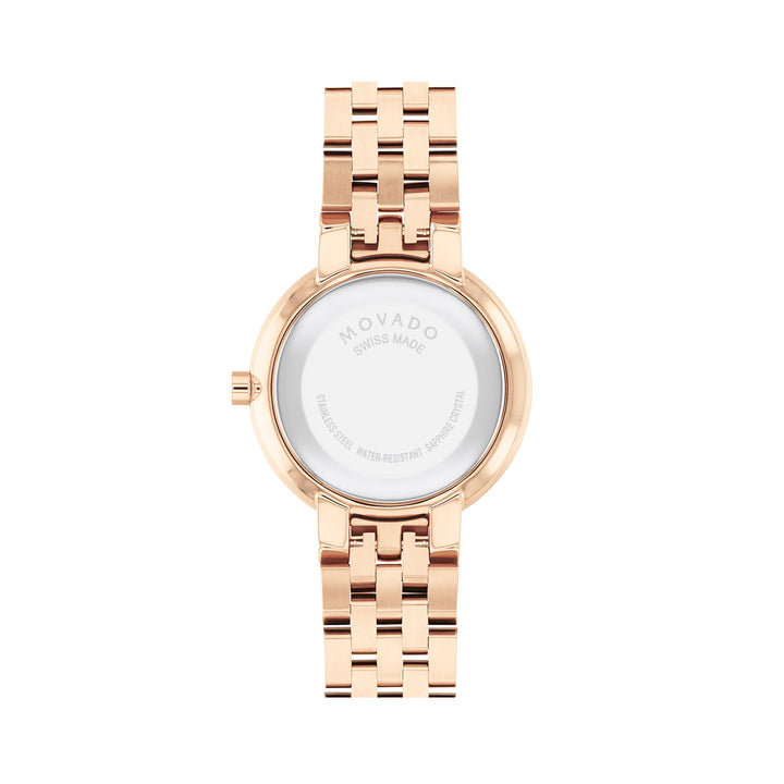 Movado Ladies White Dial Watch Gold Tone Case Quartz