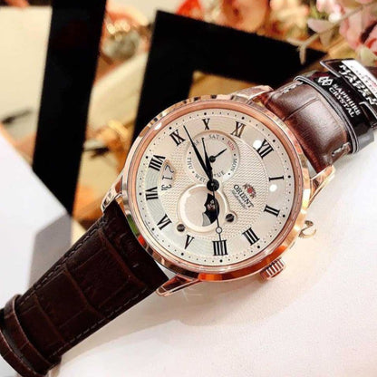 ساعة أورينت كلاسيك صن آند مون أوتوماتيك للرجال