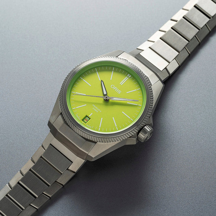 Oris Men's Titanium Case Green Dial Automatic Watch