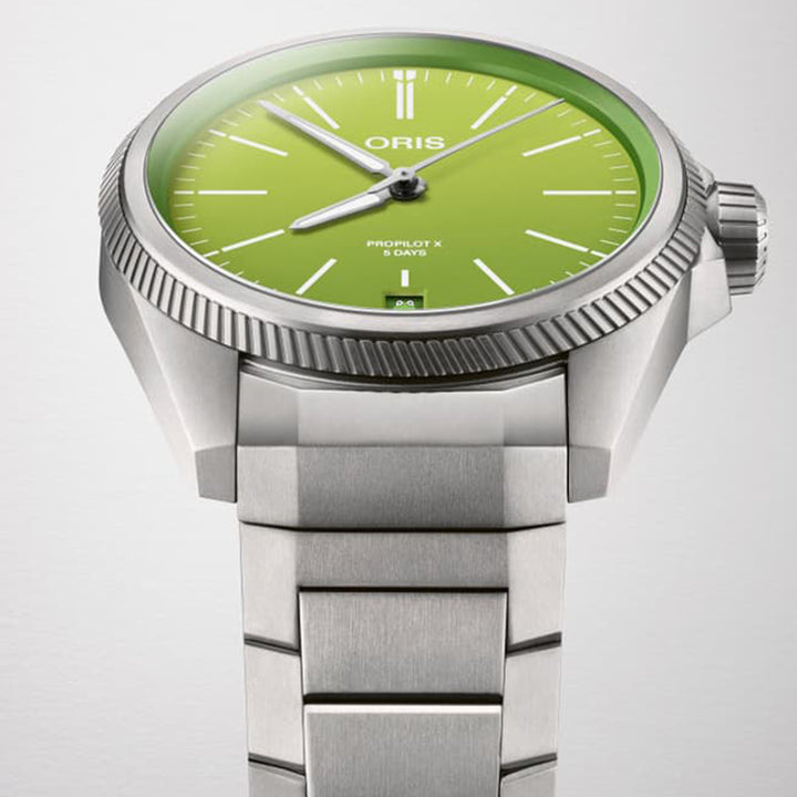 Oris Men's Titanium Case Green Dial Automatic Watch