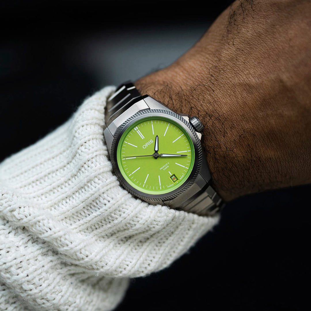 Oris Men's Titanium Case Green Dial Automatic Watch