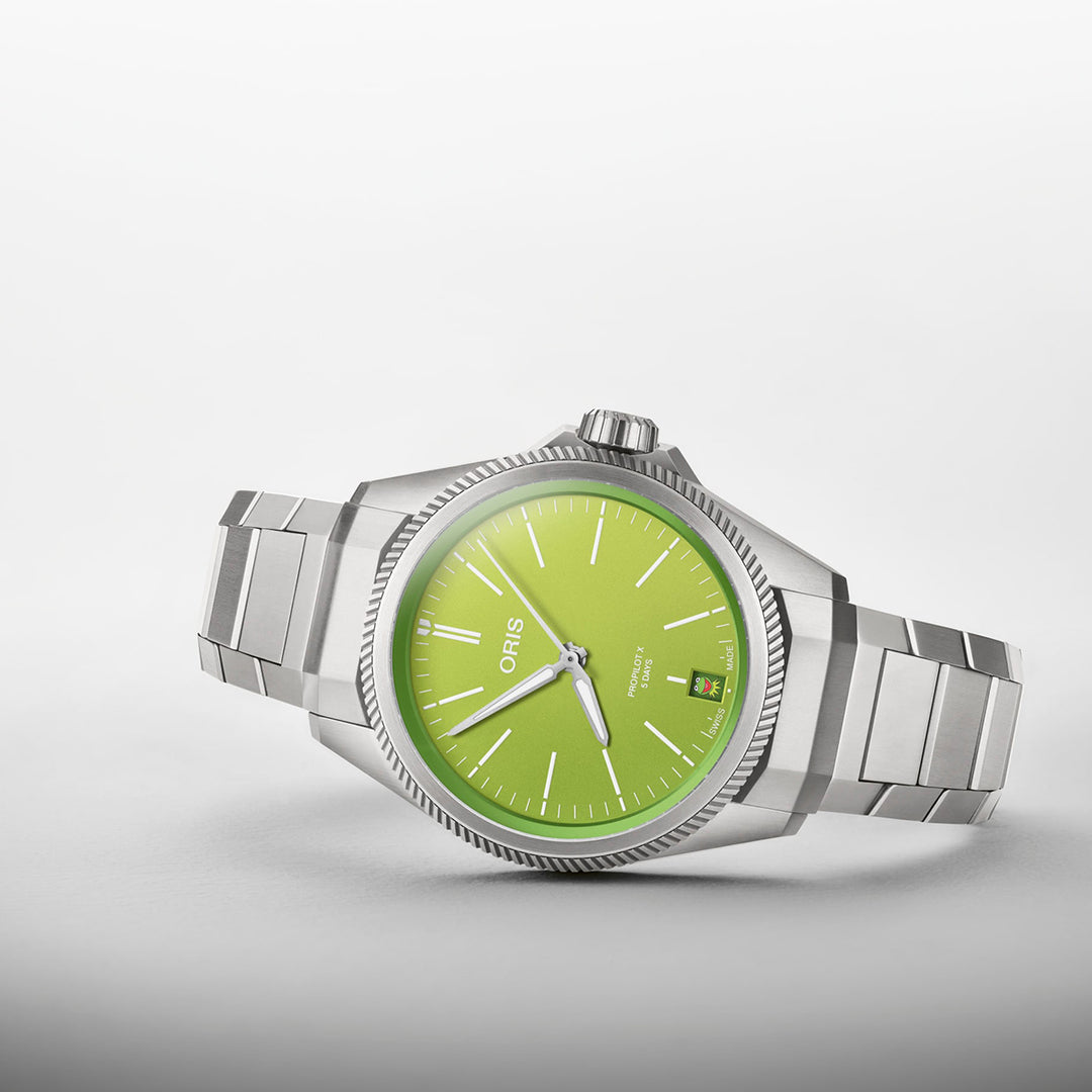 Oris Men's Titanium Case Green Dial Automatic Watch
