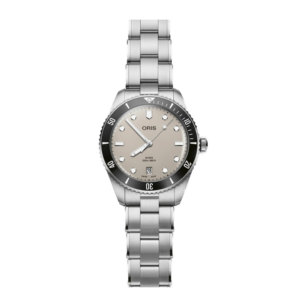 Oris Men's Silver Tone Case Brown Dial Automatic Watch