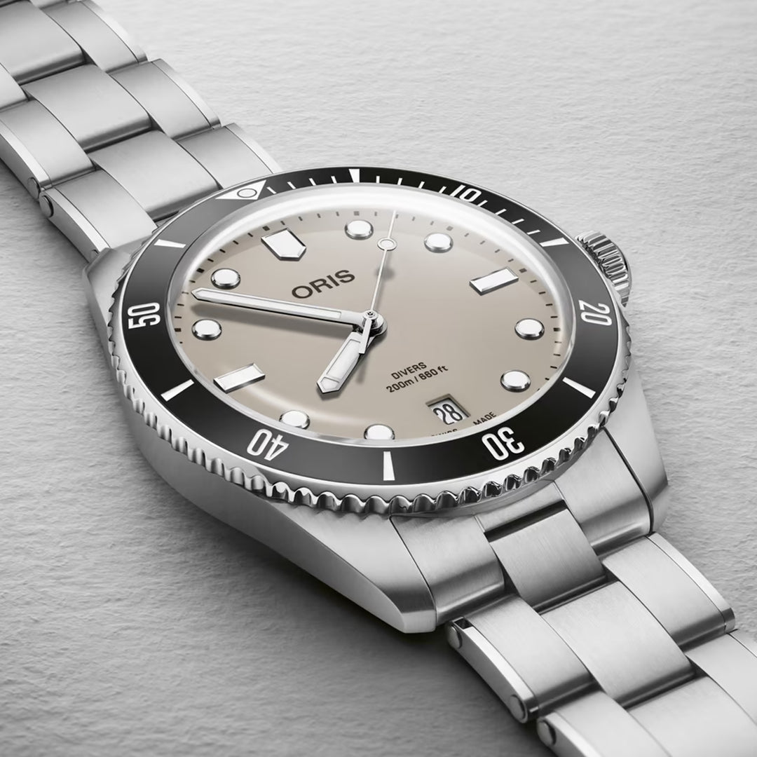 Oris Men's Silver Tone Case Brown Dial Automatic Watch
