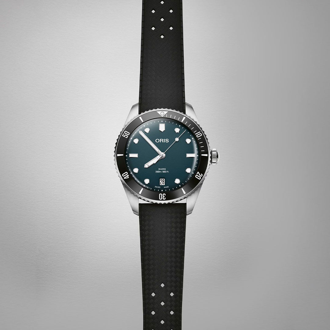 Oris Men's Silver Tone Case Blue Dial Automatic Watch