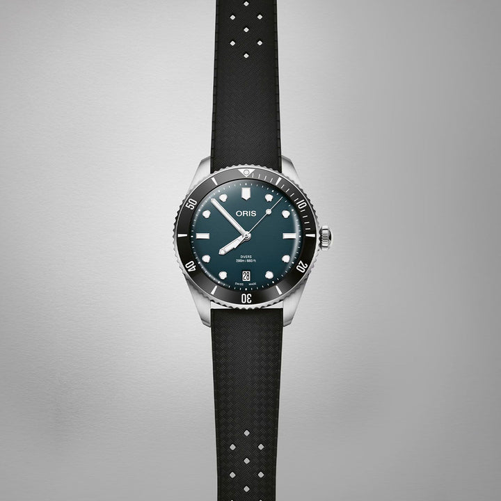 Oris Men's Silver Tone Case Blue Dial Automatic Watch