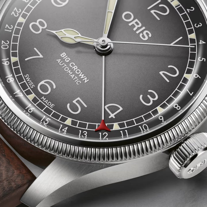 Oris Men's Big Crown Silver Tone Case  Grey Dial Automatic Watch