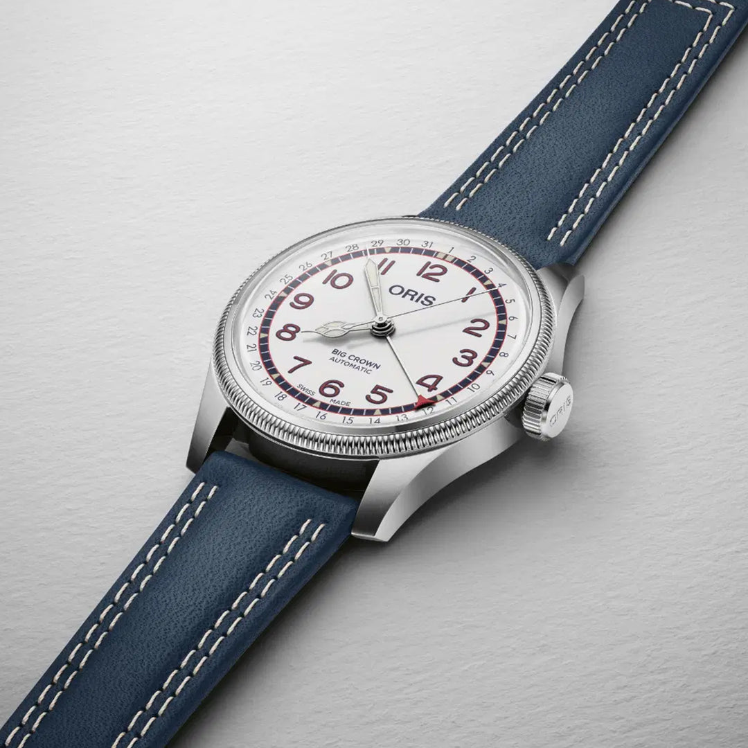 Oris Men's Silver Tone Case White Dial Limited Edition Pointer Date Automatic Watch