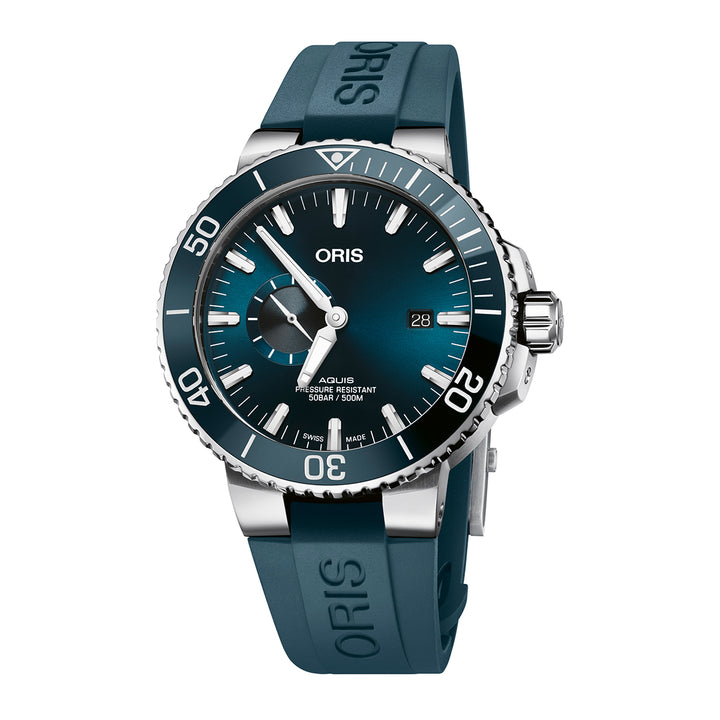 Oris Men's Silver Tone Case Blue Dial Automatic Watch