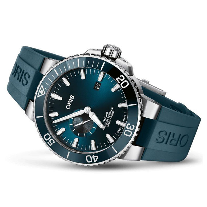 Oris Men's Silver Tone Case Blue Dial Automatic Watch