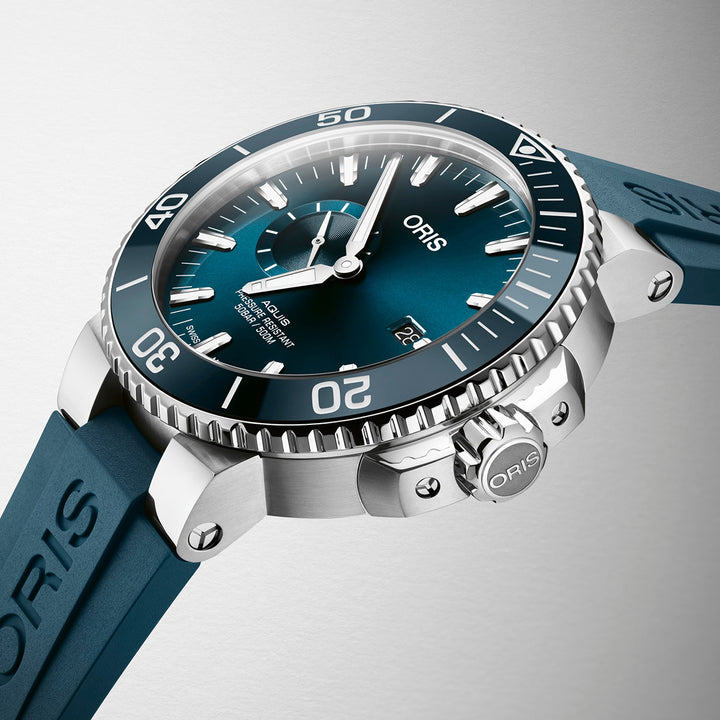 Oris Men's Silver Tone Case Blue Dial Automatic Watch