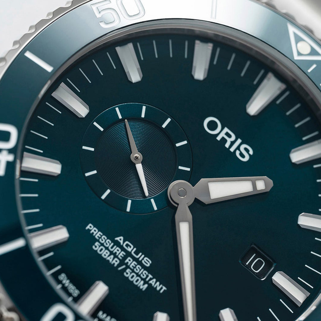 Oris Men's Silver Tone Case Blue Dial Automatic Watch