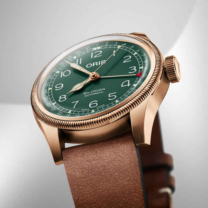Oris Men's Bronze Case Green Dial Anniversary Edition Pointer Date Automatic Watch