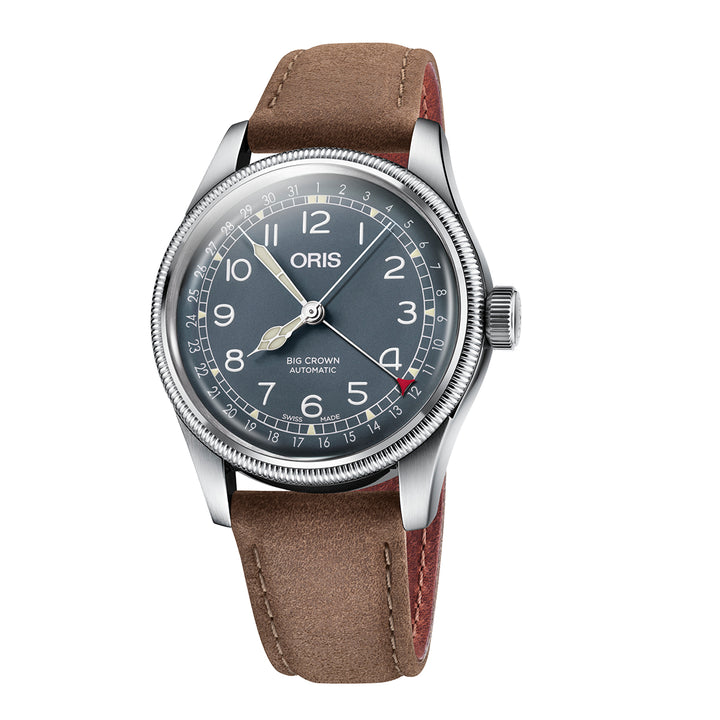 Oris Men's Silver Tone Case Green Dial Pointer Date Automatic Watch