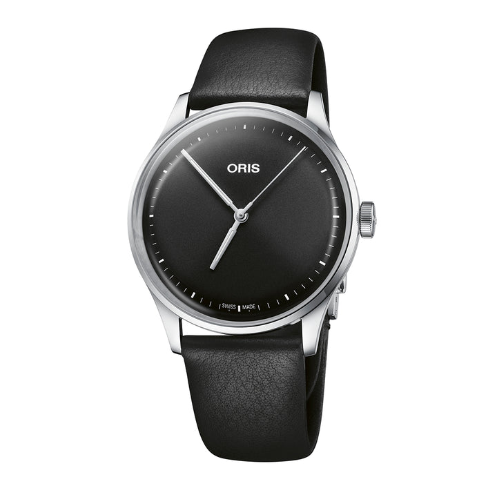 Oris Unisex Silver Tone Case Black Dial Automatic Watch