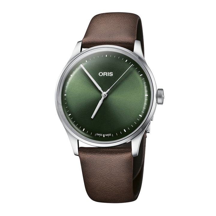 Oris Unisex Silver Tone Case Green Dial Automatic Watch