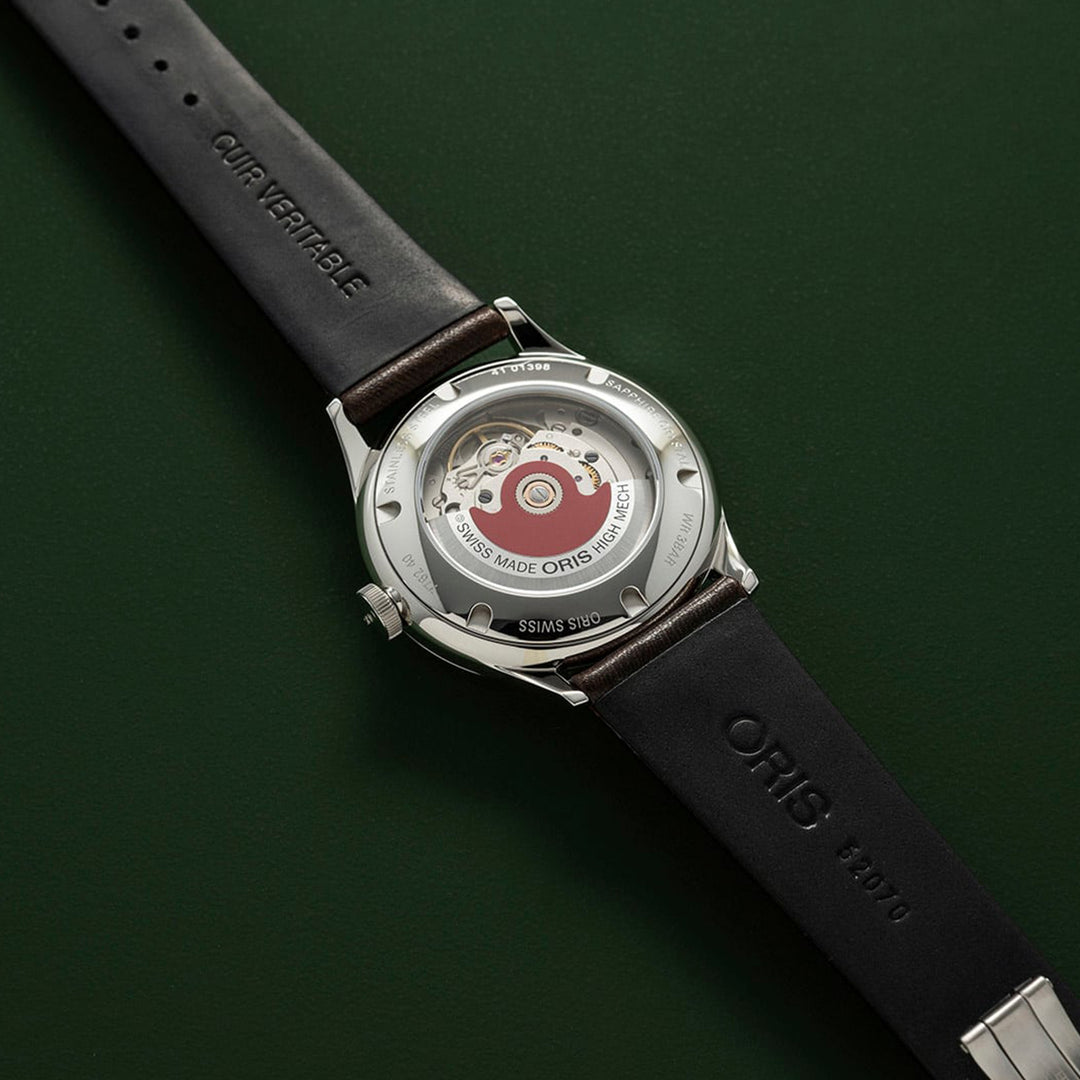 Oris Unisex Silver Tone Case Green Dial Automatic Watch