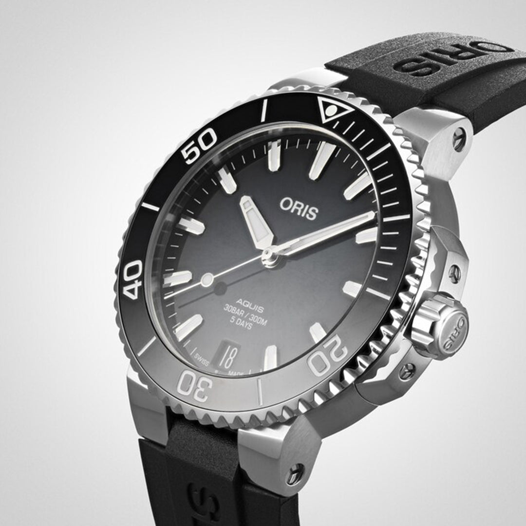 Oris Men's Silver Tone Case Grey Dial Automatic Watch