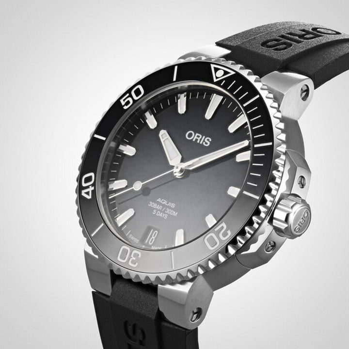Oris Men's Silver Tone Case Grey Dial Automatic Watch