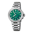 Oris Ladies Silver Tone Case Green Dial Automatic Watch