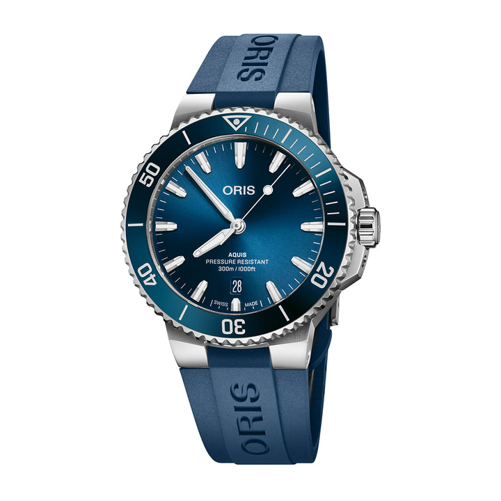 Oris Men's Silver Tone Case Blue Dial Automatic Watch