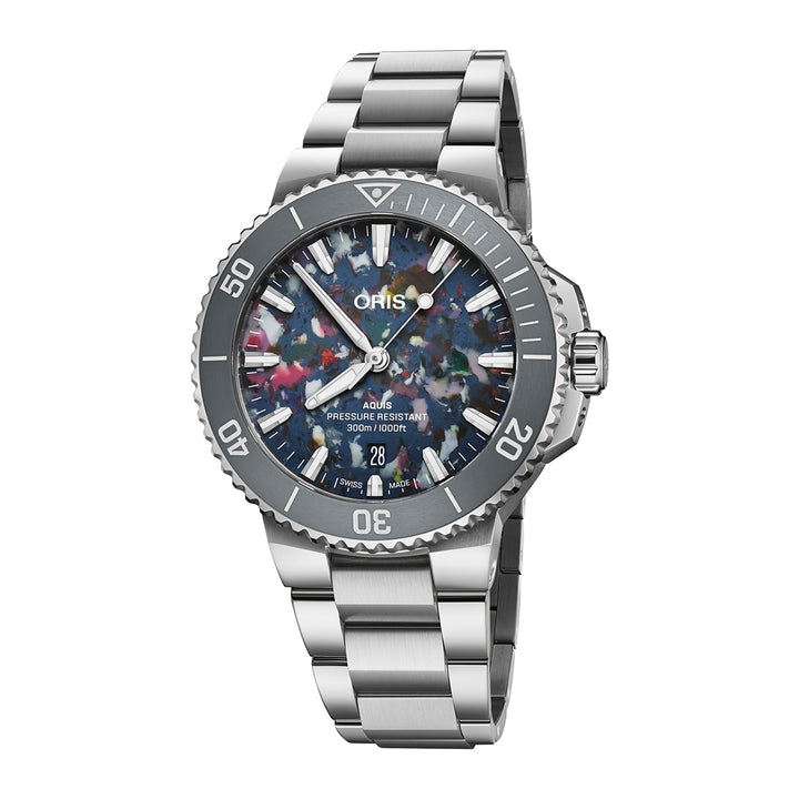Oris Men's Silver Tone Case Multicoloured Dial Automatic Watch