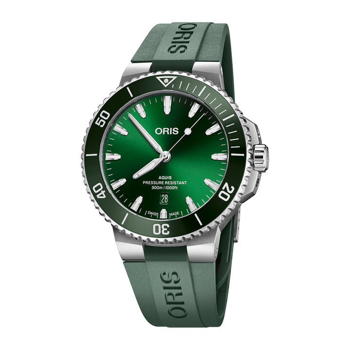 Oris Men's Silver Tone Case Green Dial Automatic Watch
