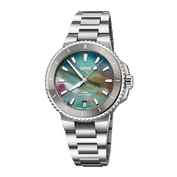 Oris Men's Silver Tone Case Multicoloured Dial Automatic Watch