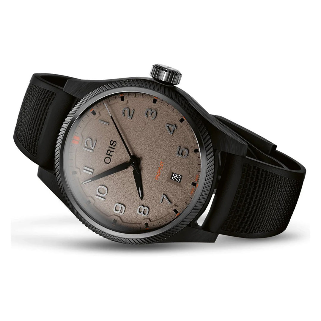 Oris Men's Pro Pilot Black Tone Case  Brown Dial Automatic Watch