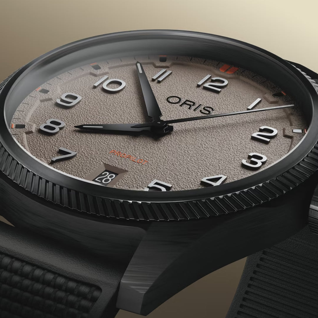 Oris Men's Pro Pilot Black Tone Case  Brown Dial Automatic Watch