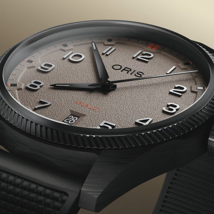 Oris Men's Pro Pilot Black Tone Case  Brown Dial Automatic Watch
