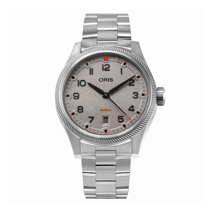 Oris Men's Pro Pilot Silver Tone Case  Grey Dial Automatic Watch
