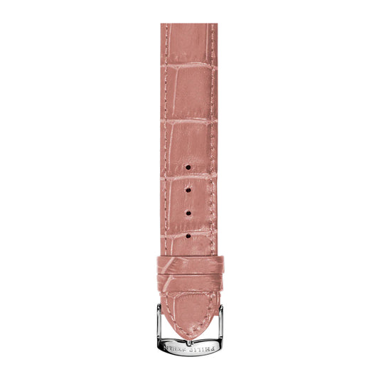 Philip Stein Signature Calf Stitched Alligator-print Rose Strap Size 2