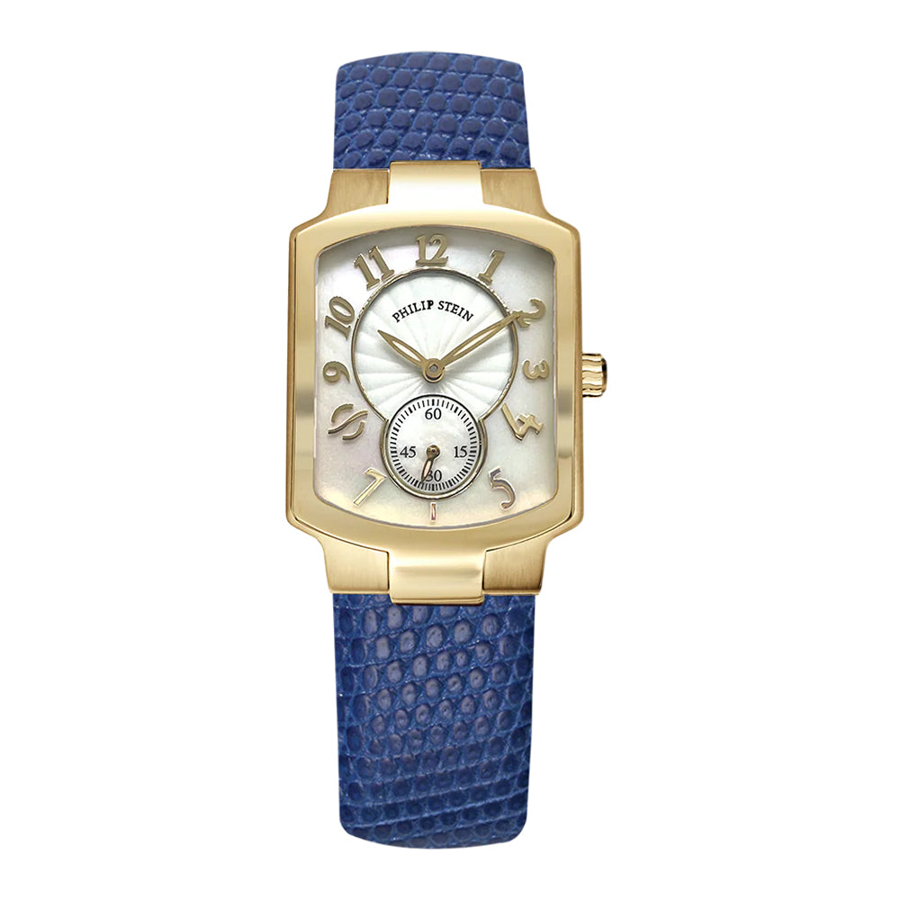 Philip Stein Women's Classic Square Gold-plated Watch with MOP Dial - 21GP-FW-CZDBL