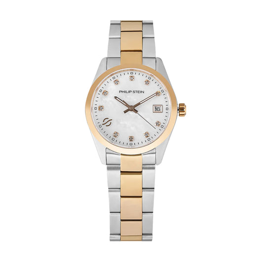 Philip Stein Women's Journey Small Quartz Watch with MOP Dial and Diamond Markers