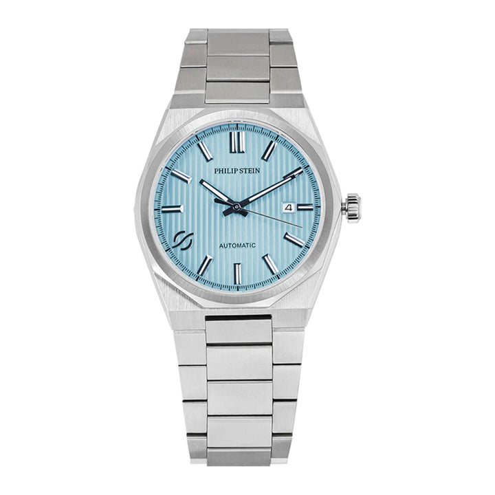 Philip Stein Men's Speed Automatic Watch with Light Blue Dial