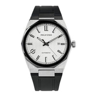 Philip Stein Men's Speed Automatic Watch in Black Dial and Rubber Strap