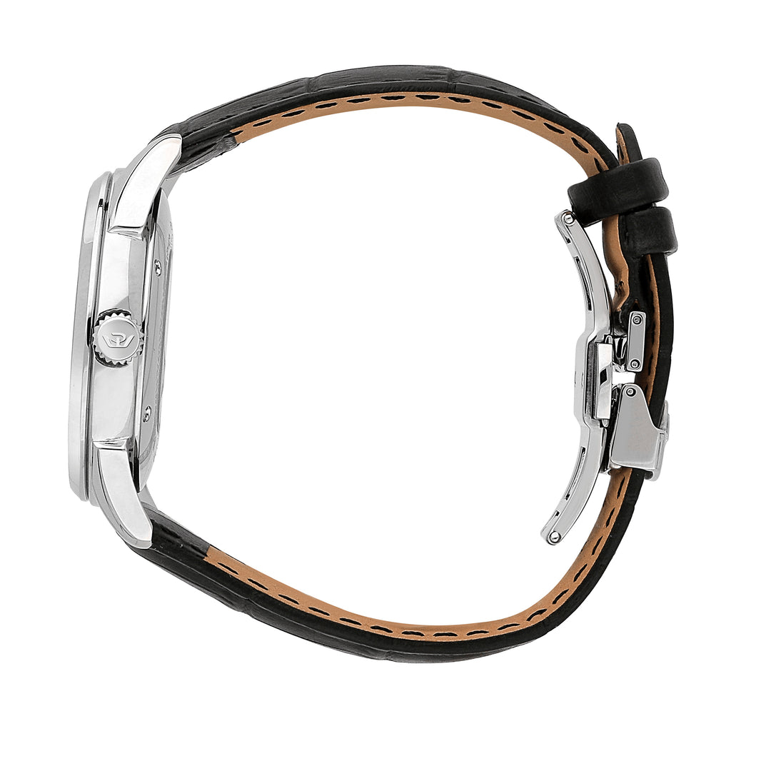 Philip Watch ROMA 41MM AUTO W/SILVER DIAL BLACK ST